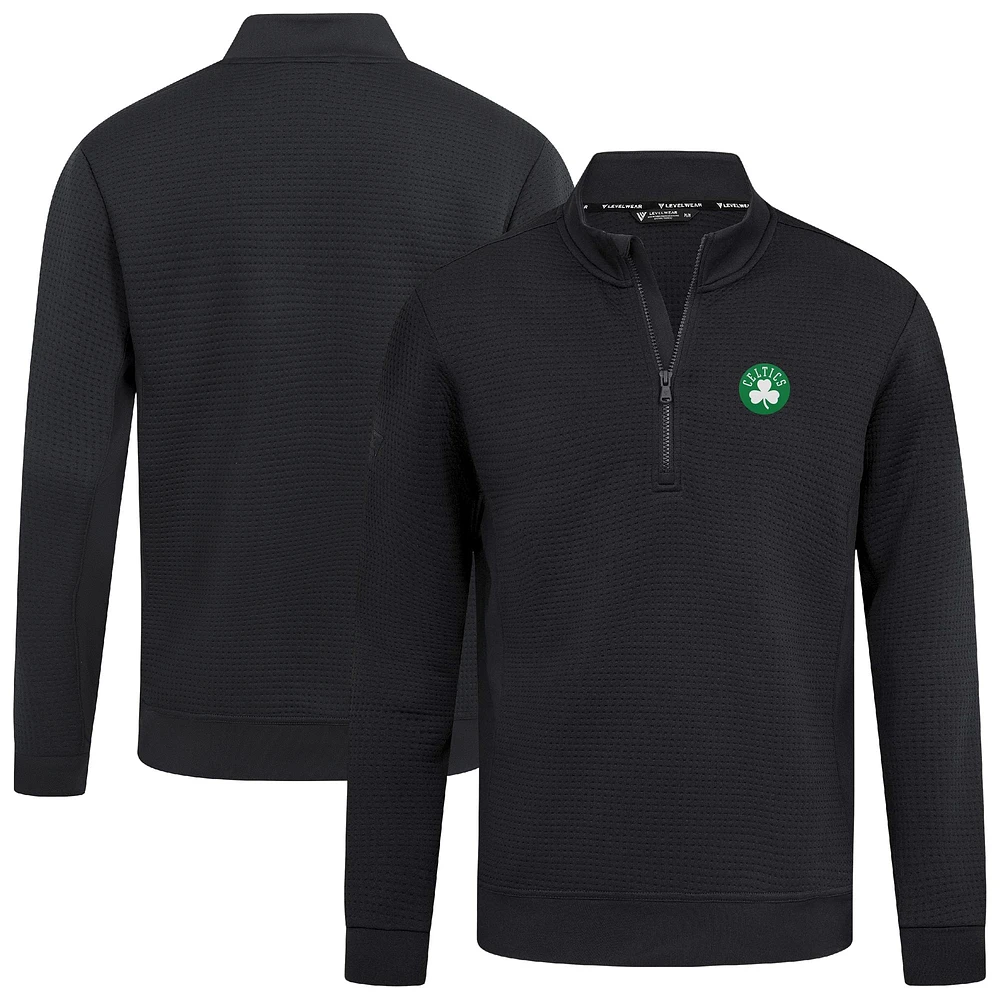 Pull noir à fermeture éclair quart de tour Accolade Cushion pour homme des Boston Celtics Levelwear