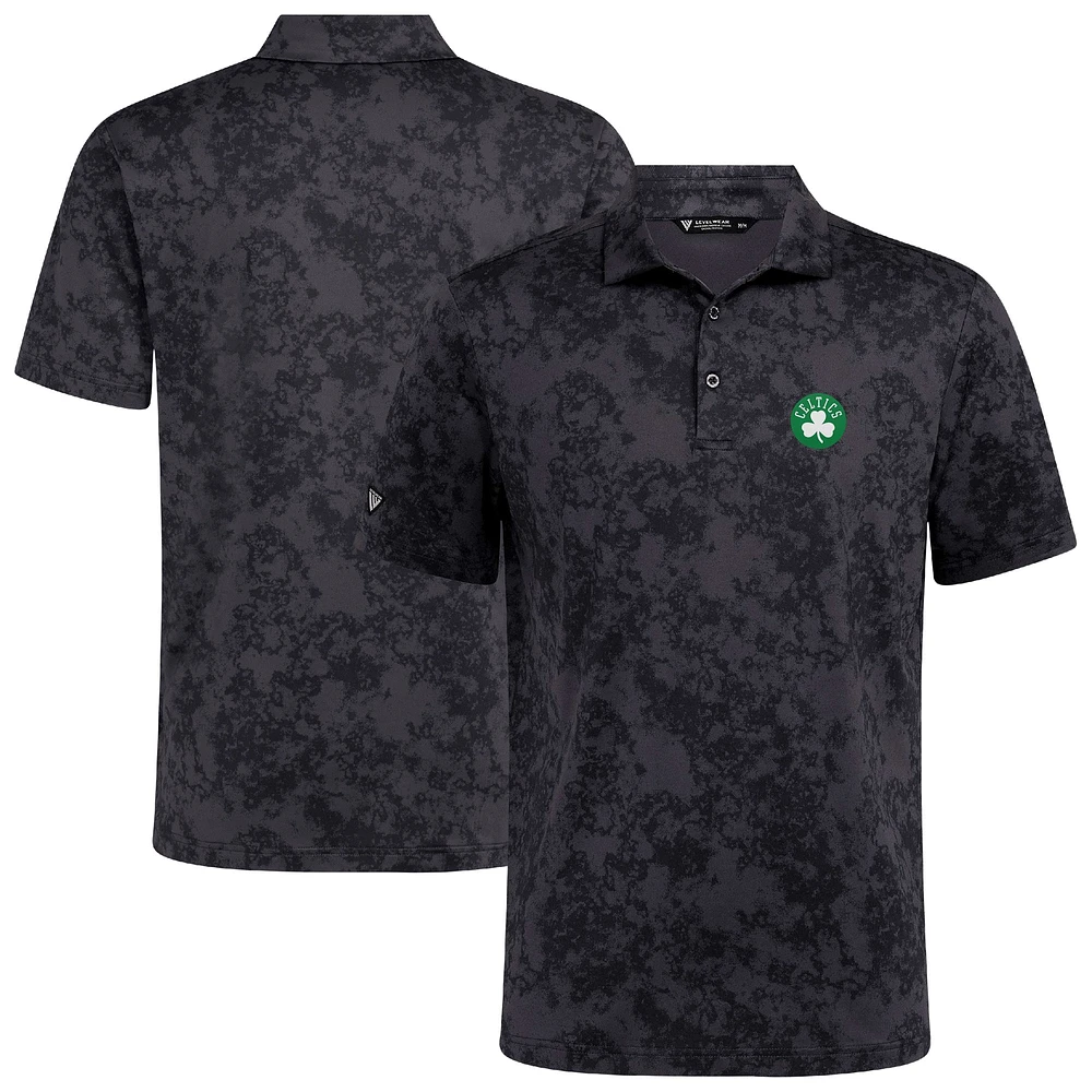 Men's Levelwear Black Boston Celtics Whisper Polo