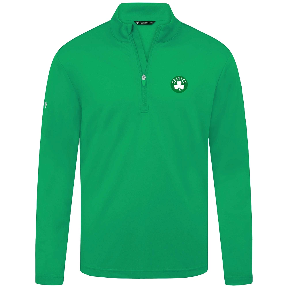 Haut vert à fermeture éclair quart de tour Heron des Boston Celtics pour homme Levelwear