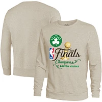 Sweat-shirt Majestic Threads crème pour hommes Boston Celtics 2024 NBA Finals Champions Tri-Blend