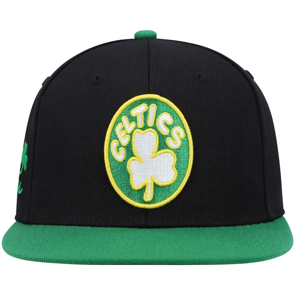 Men's Mitchell & Ness Black/Kelly Green Boston Celtics Hardwood Classics Snapback Hat