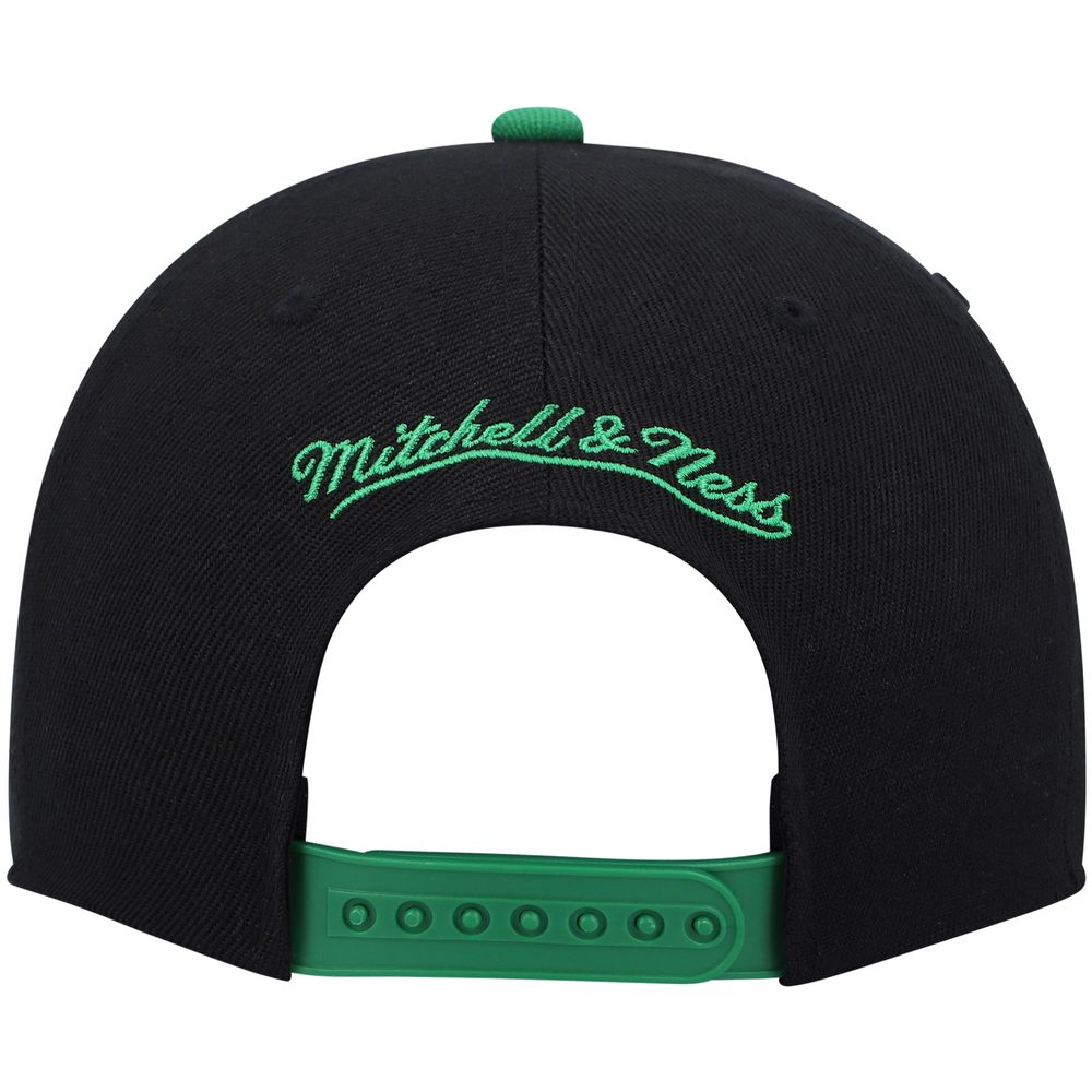 Men's Mitchell & Ness Black/Kelly Green Boston Celtics Hardwood Classics Snapback Hat