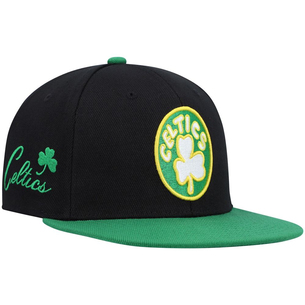 Men's Mitchell & Ness Black/Kelly Green Boston Celtics Hardwood Classics Snapback Hat