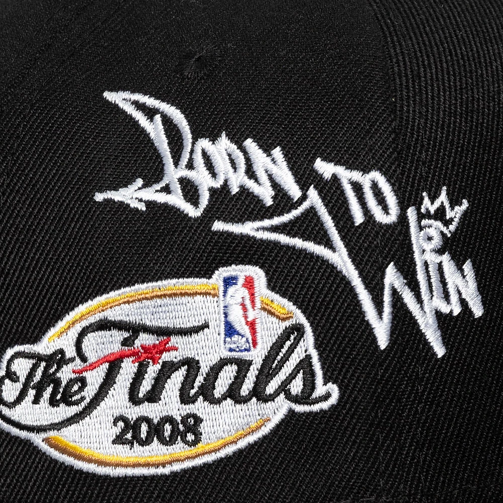 Men's Mitchell & Ness Black Boston Celtics 2008 NBA Finals Born To Win Pro Crown Adjustable Hat