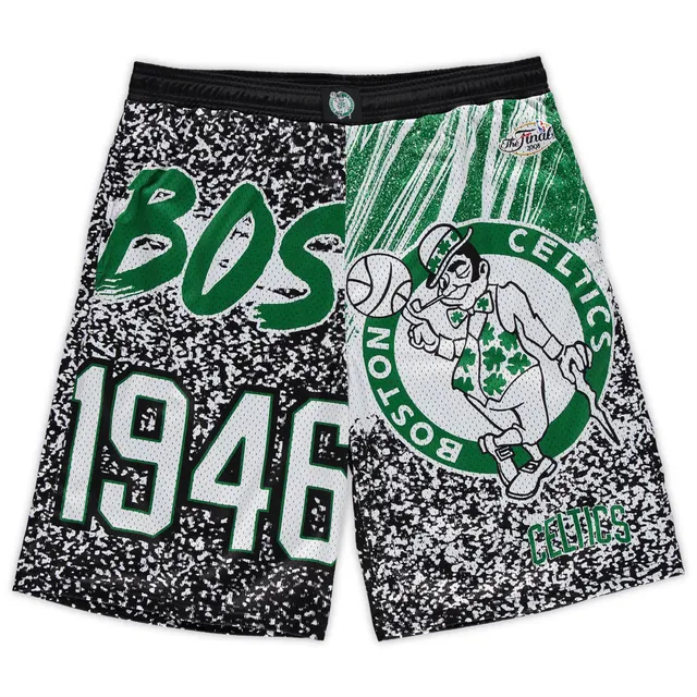 Mitchell and Ness Women's Boston Celtics NBA Shorts in Green/White/White Size Medium | 100% Polyester