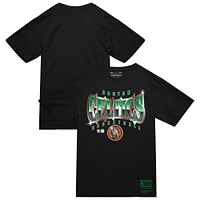T-shirt Mitchell & Ness noir pour homme, collection mondiale des Boston Celtics, lumineux