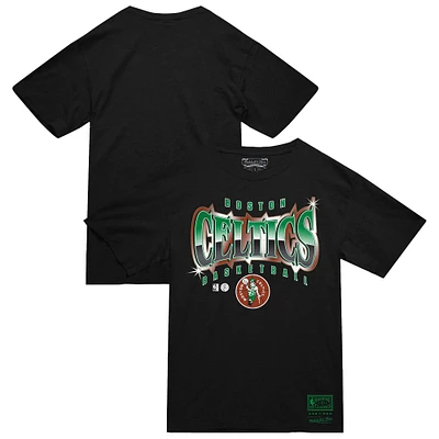 T-shirt Mitchell & Ness noir pour homme, collection mondiale des Boston Celtics, lumineux