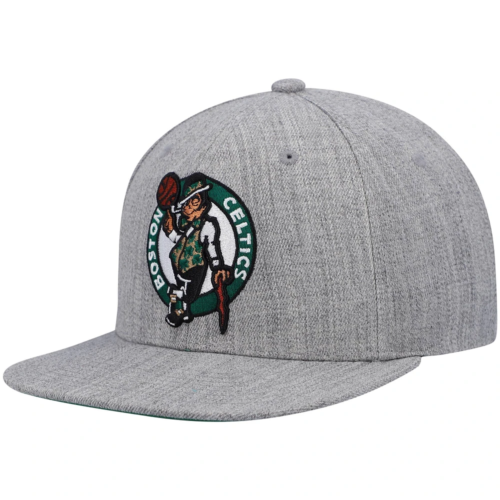 Casquette snapback Boston Celtics 2.0 gris chiné Mitchell & Ness pour homme