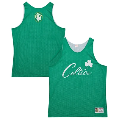 Men's Mitchell & Ness Kelly Green/White Boston Celtics Hardwood Classics Reversible Mesh Practice Jersey