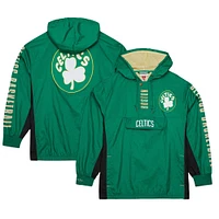 Mitchell & Ness Kelly Green Boston Celtics Big Tall Hardwood Classics Team OG 2.0 Anorak Veste coupe-vent à capuche et quart de zip pour hommes