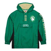 Men's Mitchell & Ness Kelly Green Boston Celtics Big Tall Hardwood Classics Team OG 2.0 Anorak Hoodie Quarter-Zip Windbreaker Jacket