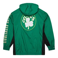 Mitchell & Ness Kelly Green Boston Celtics Big Tall Hardwood Classics Team OG 2.0 Anorak Veste coupe-vent à capuche et quart de zip pour hommes