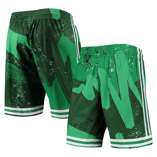 Short Swingman Mitchell & Ness Kelly Green Boston Celtics Hardwood Classics 1985 Hyper Hoops pour hommes