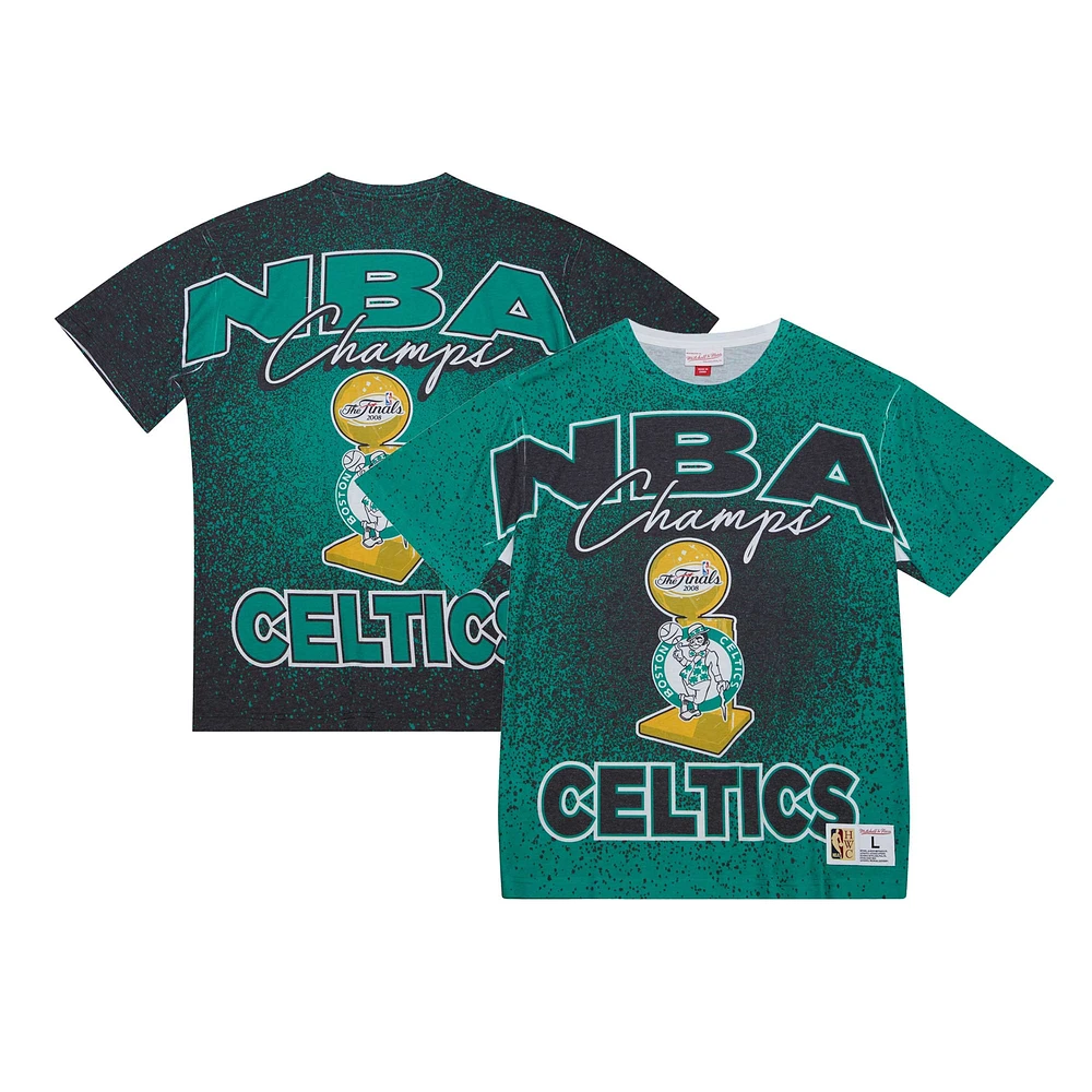 Men's Mitchell & Ness Kelly Green Boston Celtics Hardwood Classics 2008 NBA Finals Champ City T-Shirt