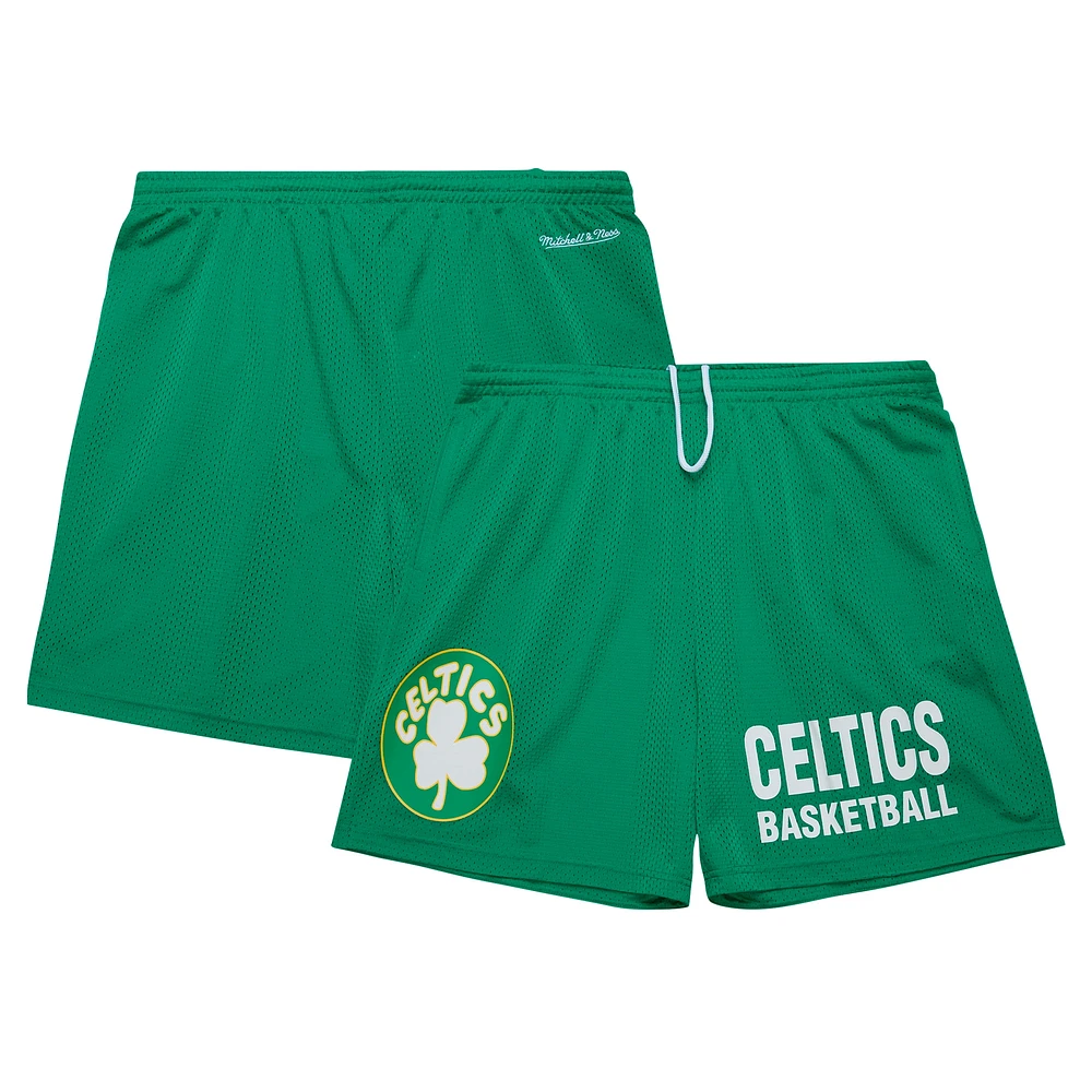 Short en maille vert Kelly de Mitchell & Ness pour homme Boston Celtics Hardwood Classics Gameday