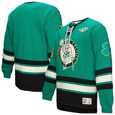 Sweat-shirt à lacets vert Kelly de Mitchell & Ness pour homme Boston Celtics Hardwood Classics Heritage