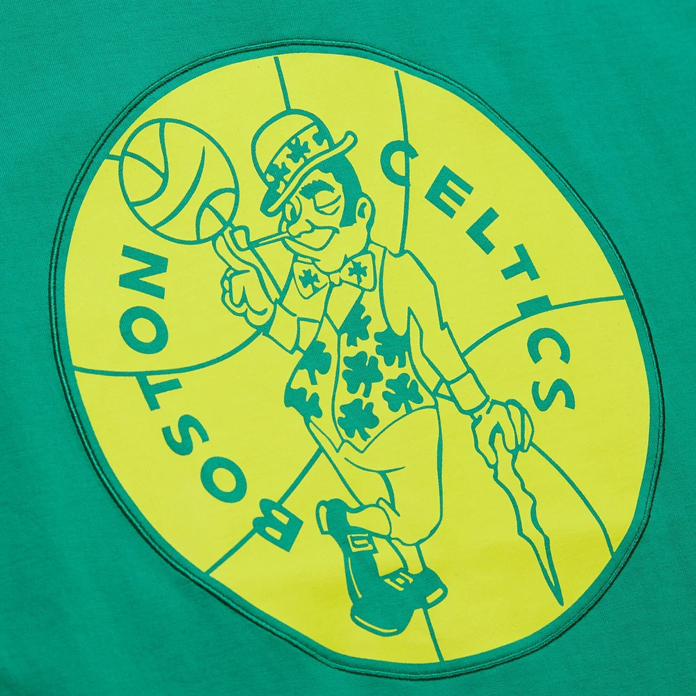 T-shirt Mitchell & Ness Kelly Green Boston Celtics Hardwood Classics Neon Nights Premium pour homme