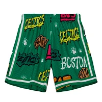 Men's Mitchell & Ness Kelly Green Boston Celtics Hardwood Classics Slap Sticker Swingman - Shorts