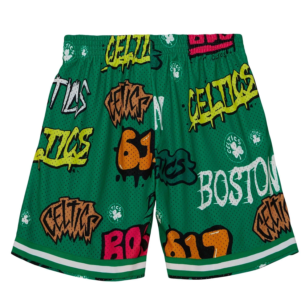 Mitchell & Ness Kelly Green Boston Celtics Hardwood Classics Slap Sticker Swingman pour homme - Short