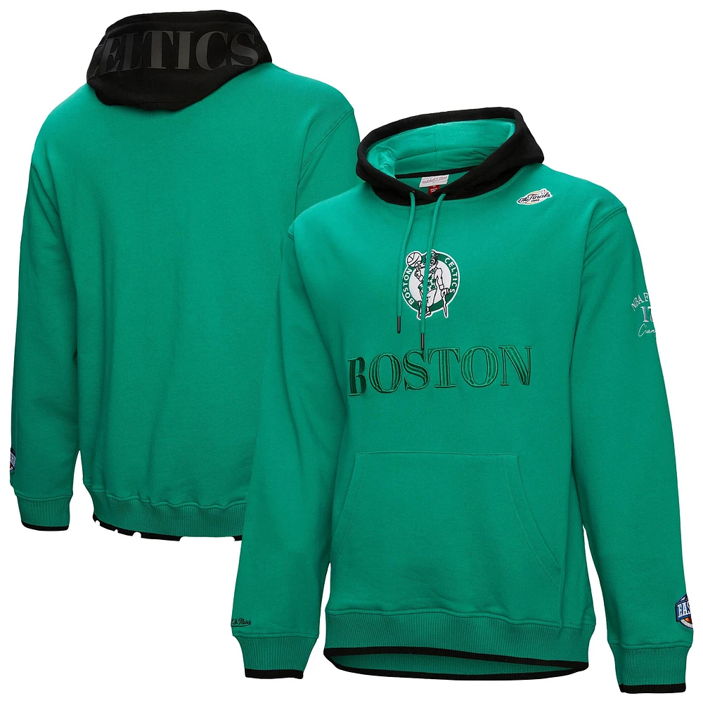 Men's Mitchell & Ness  Kelly Green Boston Celtics Hardwood Classics Team OG 3.0 Pullover Hoodie