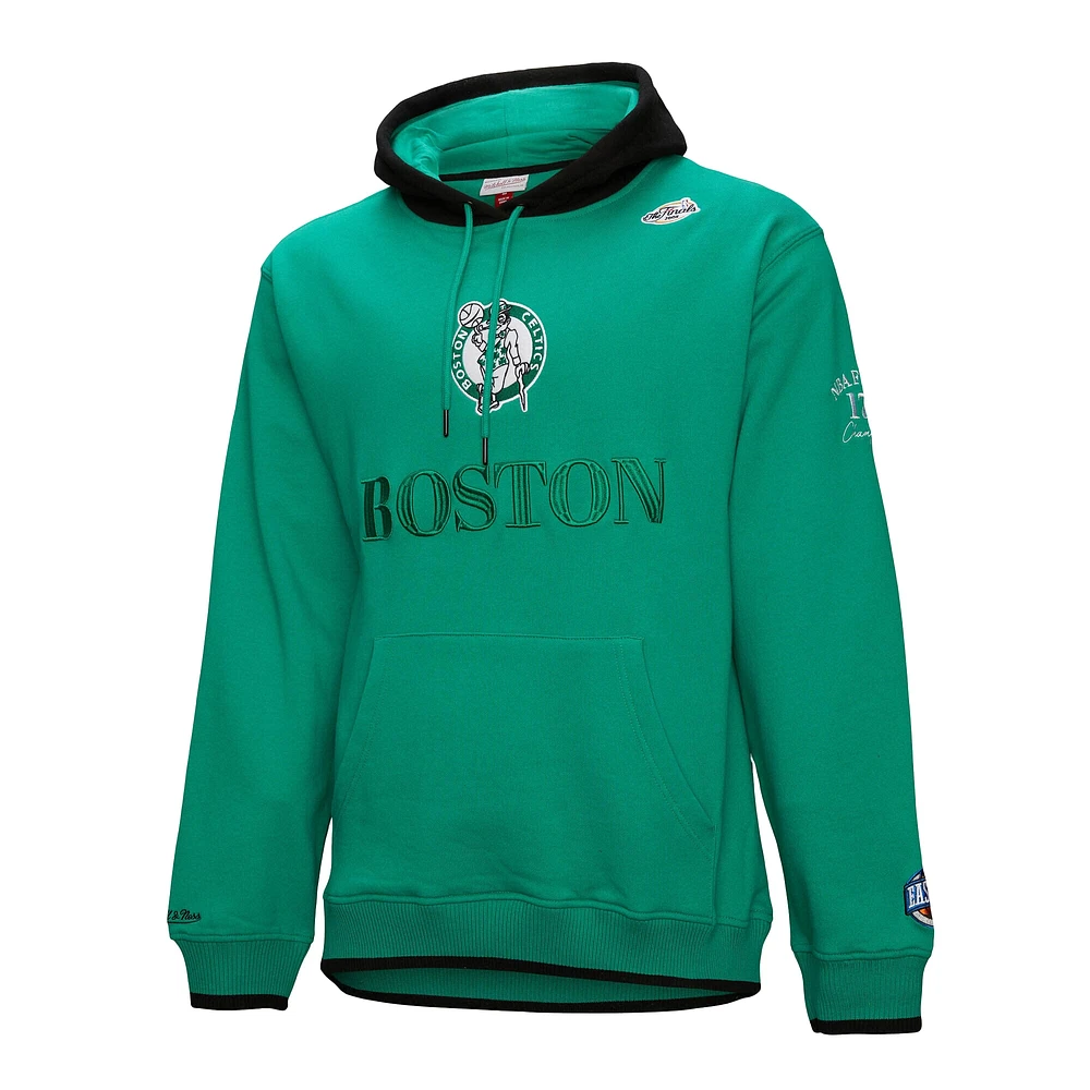 Men's Mitchell & Ness  Kelly Green Boston Celtics Hardwood Classics Team OG 3.0 Pullover Hoodie