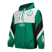 Men's Mitchell & Ness Kelly Green Boston Celtics Hardwood Classics Team Origins Anorak Quarter-Zip Windbreaker Jacket