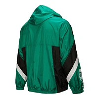 Men's Mitchell & Ness Kelly Green Boston Celtics Hardwood Classics Team Origins Anorak Quarter-Zip Windbreaker Jacket