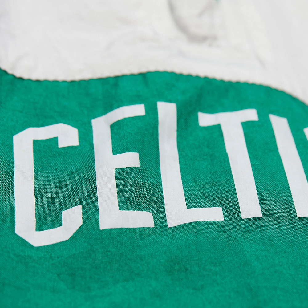 Men's Mitchell & Ness Kelly Green Boston Celtics Hardwood Classics Team Origins Anorak Quarter-Zip Windbreaker Jacket