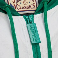 Men's Mitchell & Ness Kelly Green Boston Celtics Hardwood Classics Team Origins Anorak Quarter-Zip Windbreaker Jacket