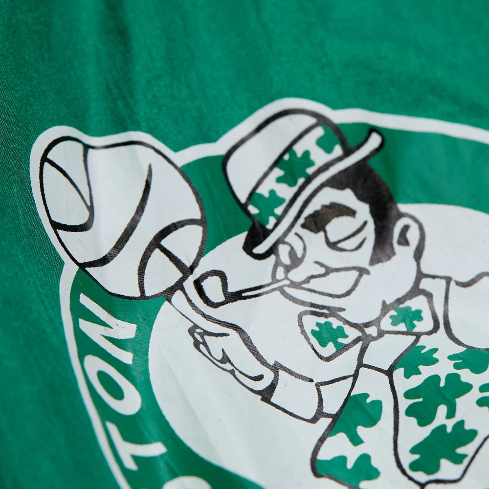 Men's Mitchell & Ness Kelly Green Boston Celtics Hardwood Classics Team Origins Anorak Quarter-Zip Windbreaker Jacket