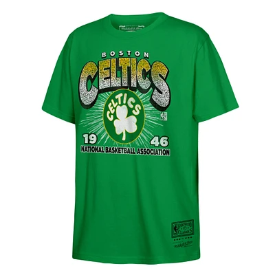 Men's Mitchell & Ness Kelly Green Boston Celtics Hardwood Classics Vintage Hoopster T-Shirt