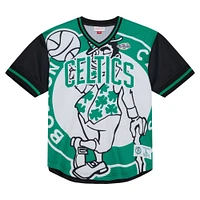 T-shirt à encolure en V maille Jumbotron 3.0 des Boston Celtics de Mitchell & Ness pour homme, vert Kelly