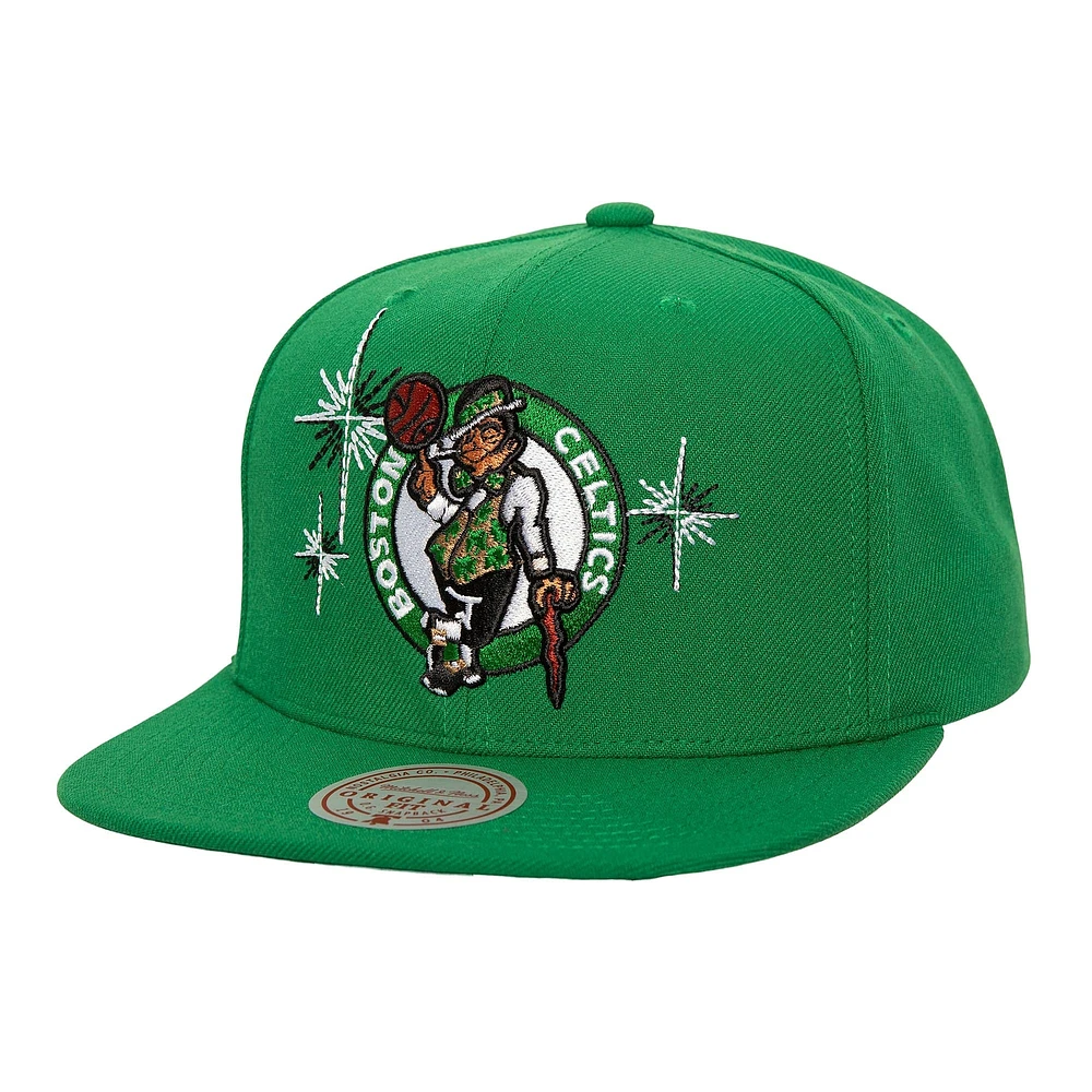 Casquette snapback Starlight verte Kelly de Mitchell & Ness pour homme des Boston Celtics