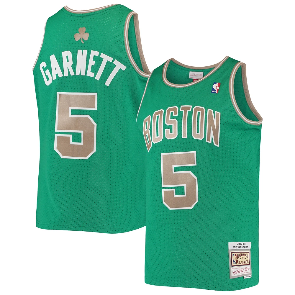 Maillot Swingman Mitchell & Ness Kevin Garnett Kelly Green Boston Celtics 2001/02 Hardwood Classics pour hommes