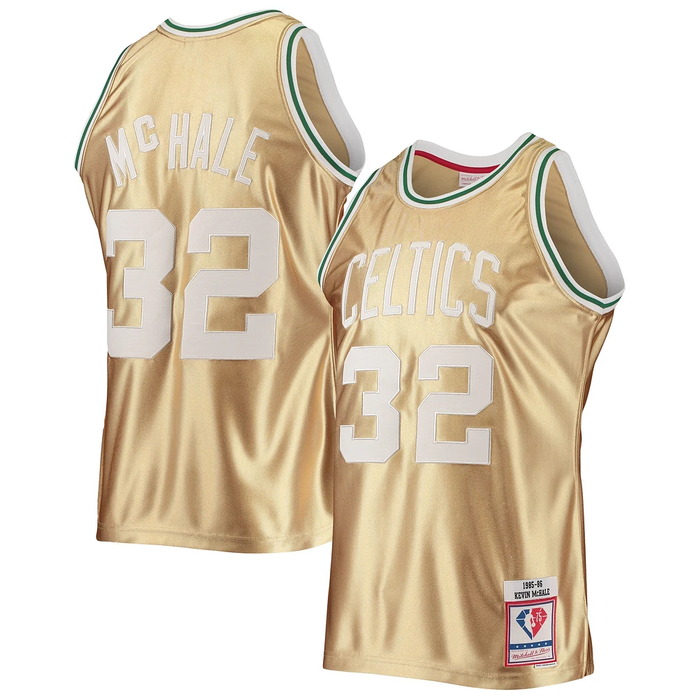 Men's Mitchell & Ness Kevin McHale Gold Boston Celtics 75th Anniversary 1985/86 Hardwood Classics Swingman Jersey