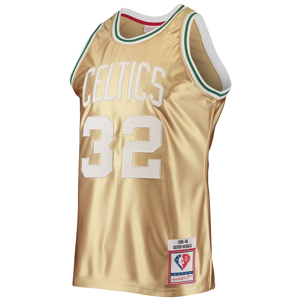 Maillot Homme Mitchell & Ness Kevin McHale Or Boston Celtics 75e Anniversaire 1985/86 Hardwood Classics Swingman