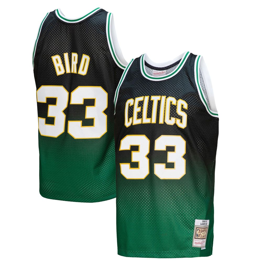 Men's Mitchell & Ness Larry Bird Black Boston Celtics Mesh