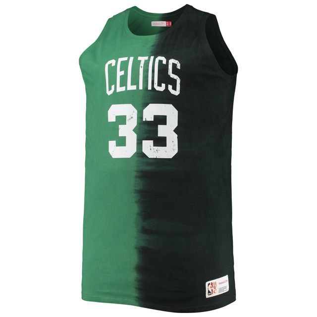 Débardeur pour homme Mitchell & Ness Larry Bird noir/vert Kelly Boston Celtics Big Tall Profile Tie-Dye Player