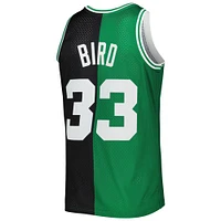 Maillot Swingman divisé Mitchell & Ness Larry Bird pour hommes, noir/vert Kelly, Boston Celtics Hardwood Classics 1985/86