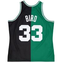 Larry Bird Boston Celtics Mitchell & Ness Hardwood Classics 1985/86 Split  Swingman Jersey - Black/Kelly Green