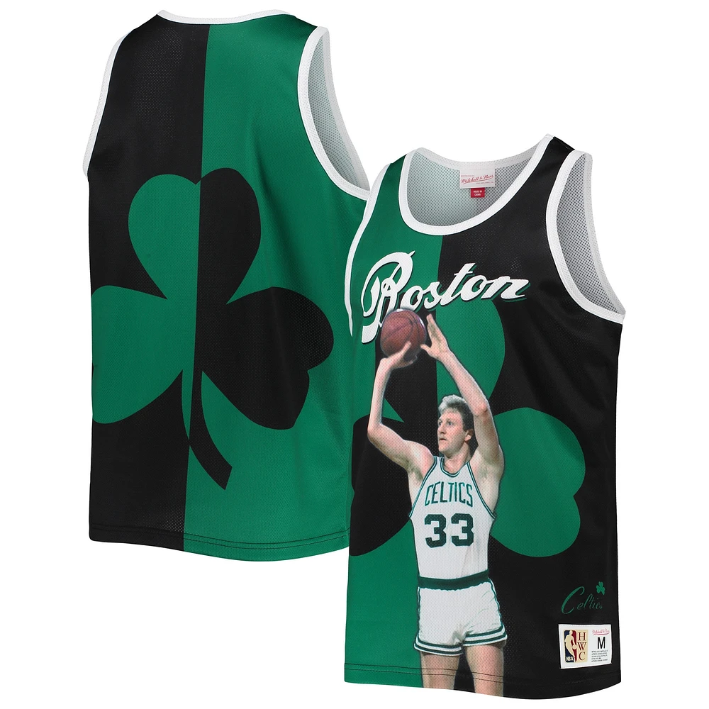 Débardeur de joueur sublimé Mitchell & Ness Larry Bird Kelly vert/noir Boston Celtics pour hommes