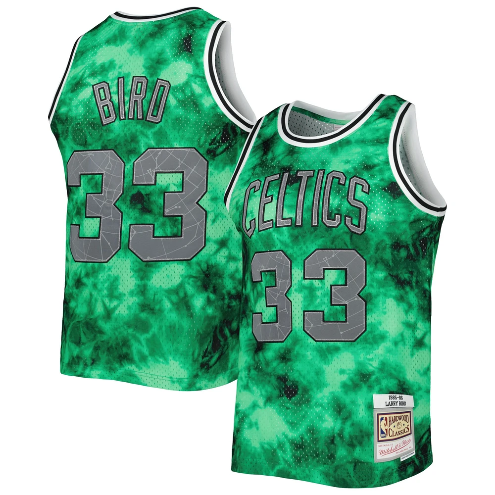 Maillot Mitchell & Ness Larry Bird Kelly Green Boston Celtics 1985/86 Galaxy Swingman pour hommes