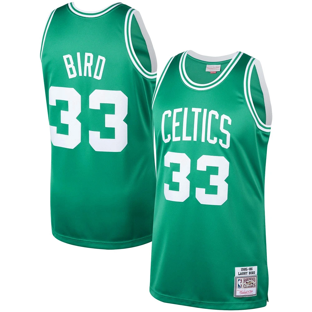 Men's Mitchell & Ness Larry Bird Kelly Green Boston Celtics 1985/86 Hardwood Classics Authentic Jersey