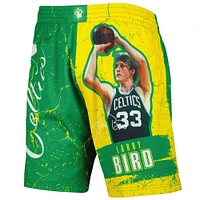 Men's Mitchell & Ness Larry Bird Kelly Green Boston Celtics Hardwood Classics Player Burst Shorts