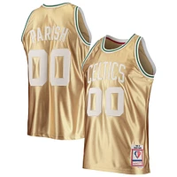 Men's Mitchell & Ness Robert Parish Gold Boston Celtics 75th Anniversary 1985/86 Hardwood Classics Swingman Jersey