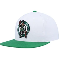 Casquette Snapback Boston Celtics Side Core 2.0 Mitchell & Ness pour hommes, blanc/vert