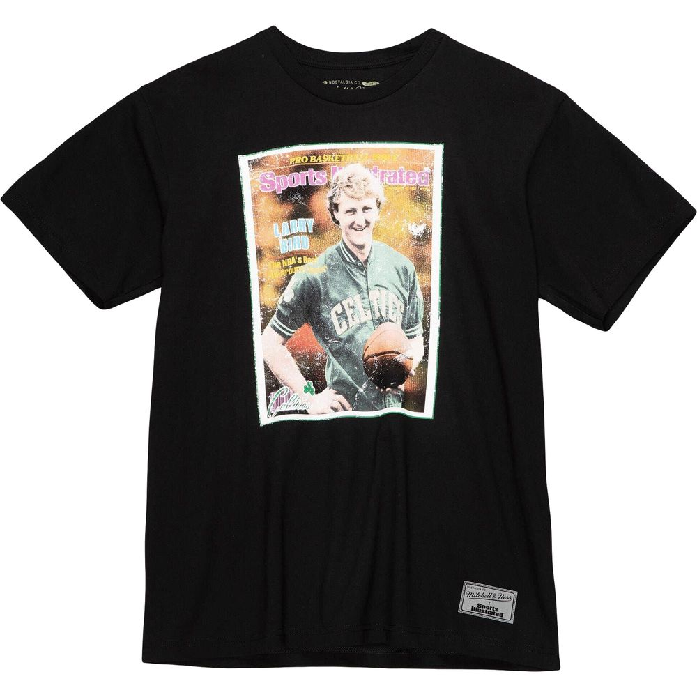 Men's Mitchell & Ness x Sports Illustrated Larry Bird Black Boston Celtics Photo Reals - T-Shirt