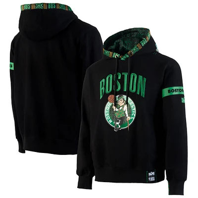 Sweat à capuche de qualité supérieure NBA x Two Hype pour homme, collection Boston Celtics Culture & Hoops, noir