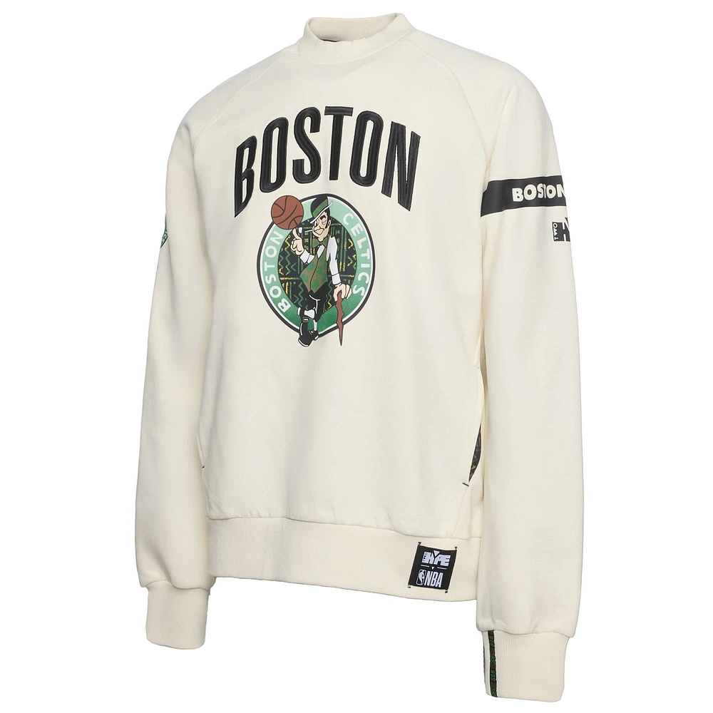 Men's NBA x Two Hype  Cream Boston Celtics Culture & Hoops Collection Premium Pullover Sweatshirt