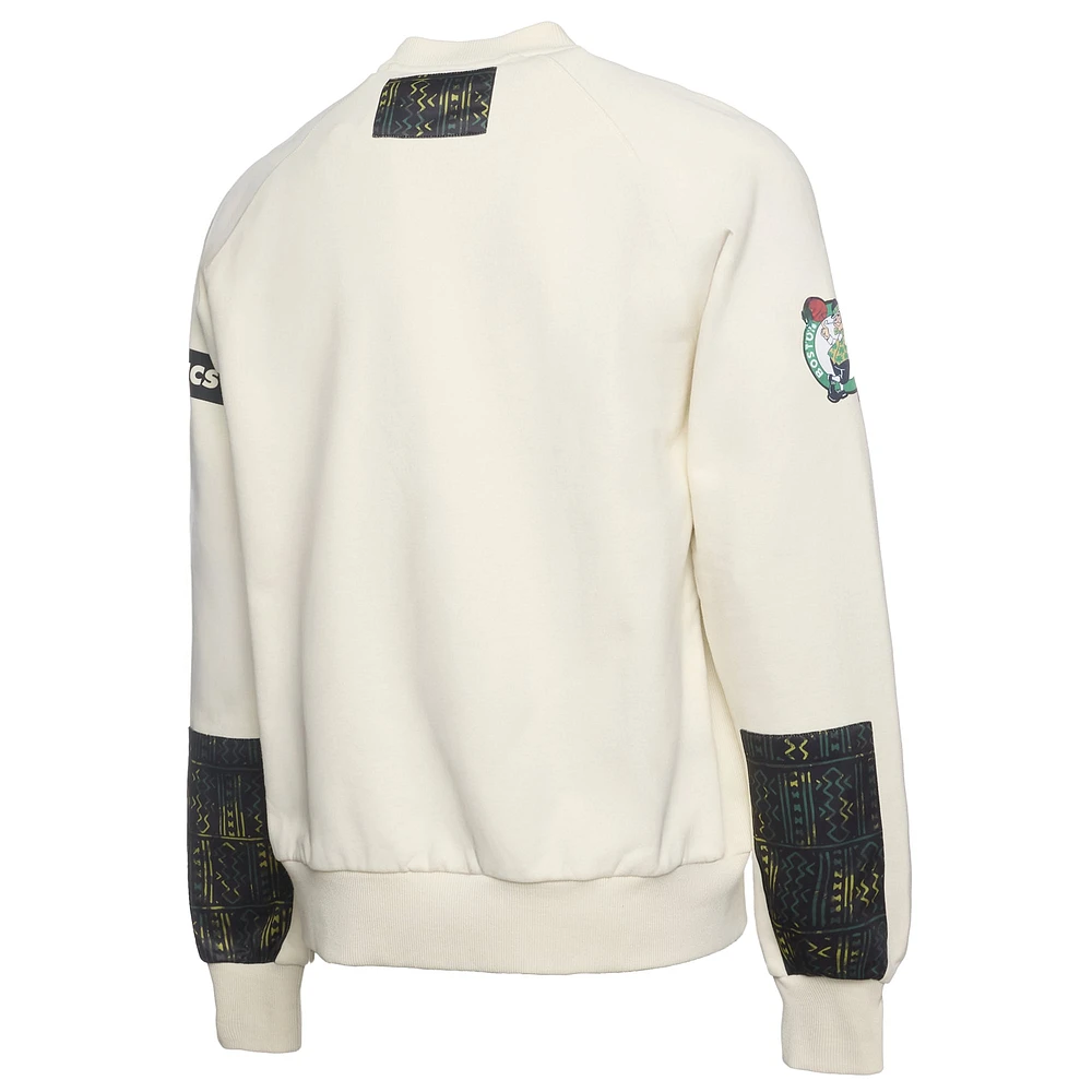 Men's NBA x Two Hype  Cream Boston Celtics Culture & Hoops Collection Premium Pullover Sweatshirt